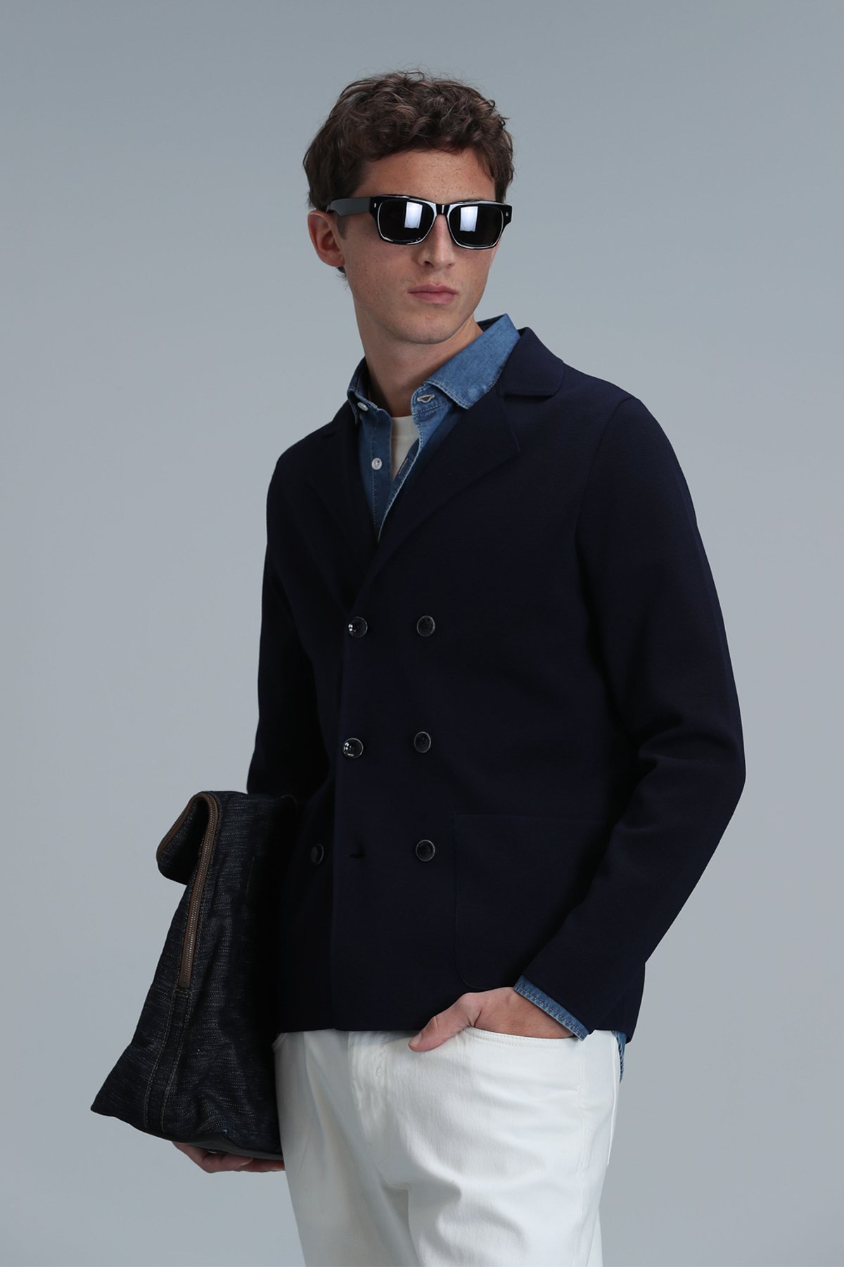 Abel Erkek Hırka Lacivert - Lufian