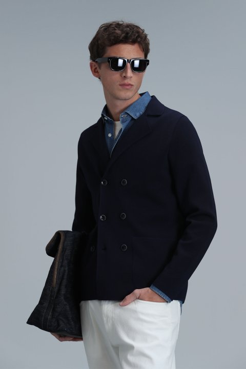 Abel Erkek Hırka Lacivert - Lufian