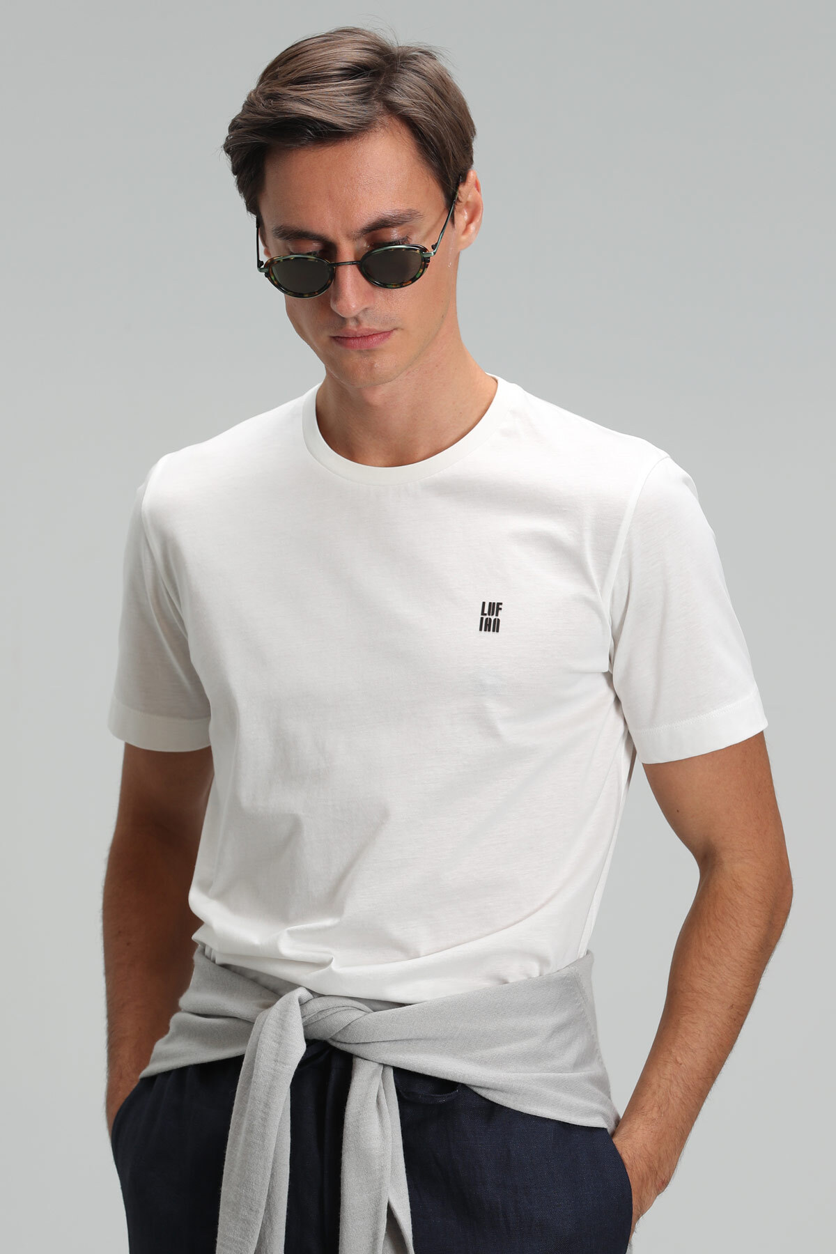Aden Modern Grafik T- Shirt Beyaz