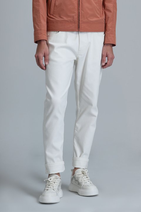 Ader Smart Mens Chino Pants Straıght Fıt Whıte - Lufian (1)
