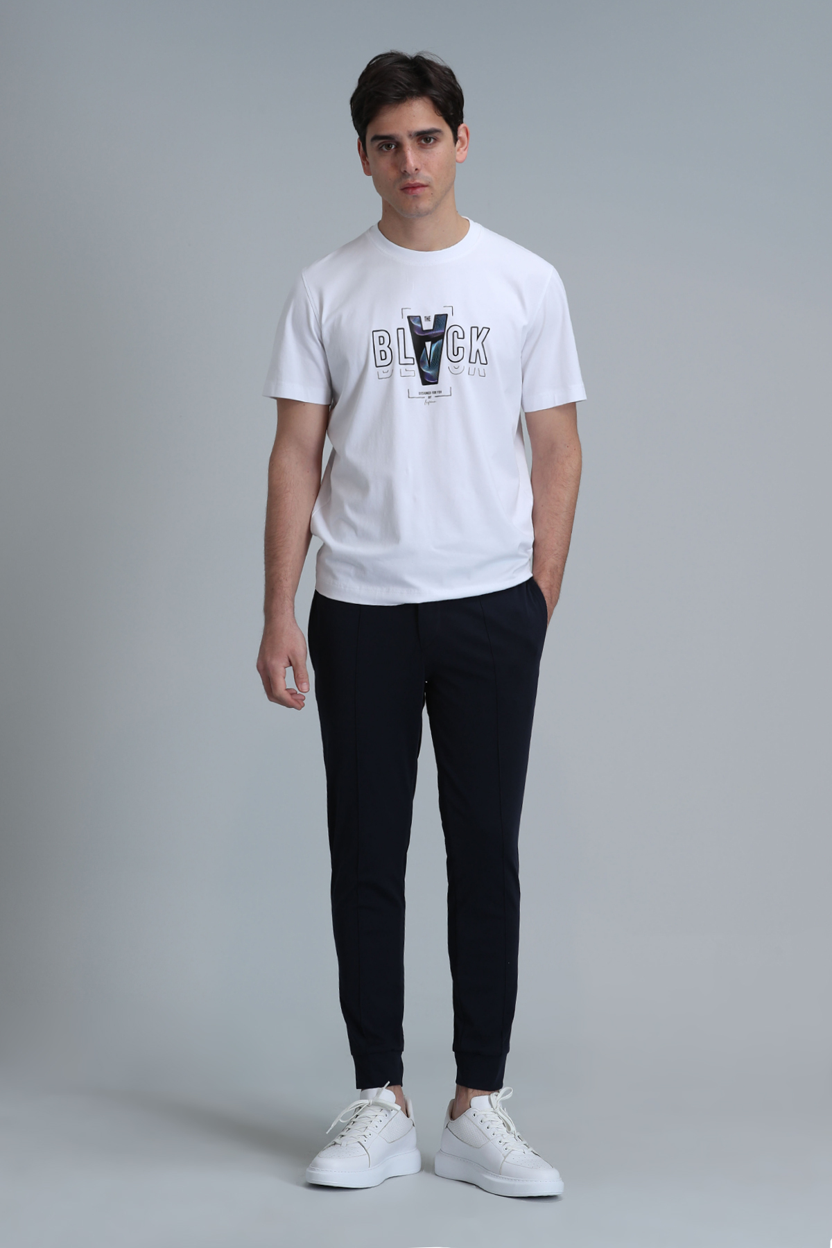 Adrıan Modern Grafik T- Shirt Beyaz - Lufian (1)