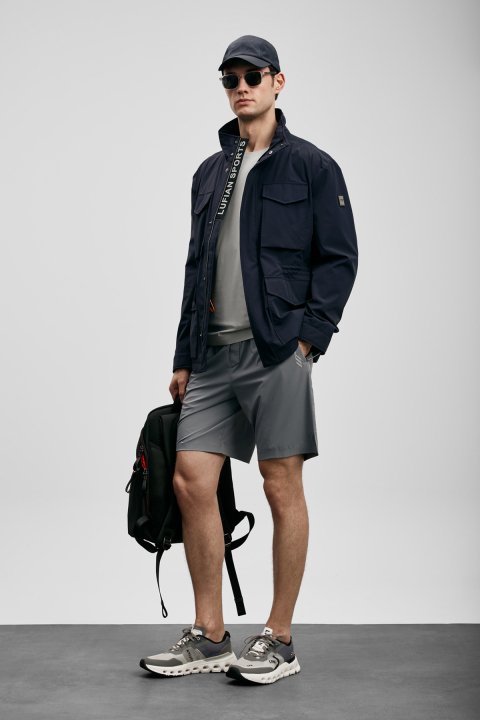 Aıron Erkek Spor Şort Gri - Lufian