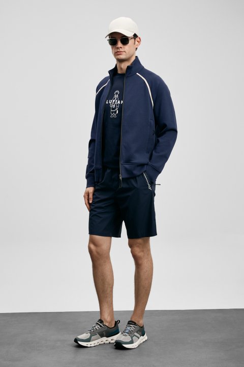 Aıron Men's Sports Shorts Navy Blue - Lufian