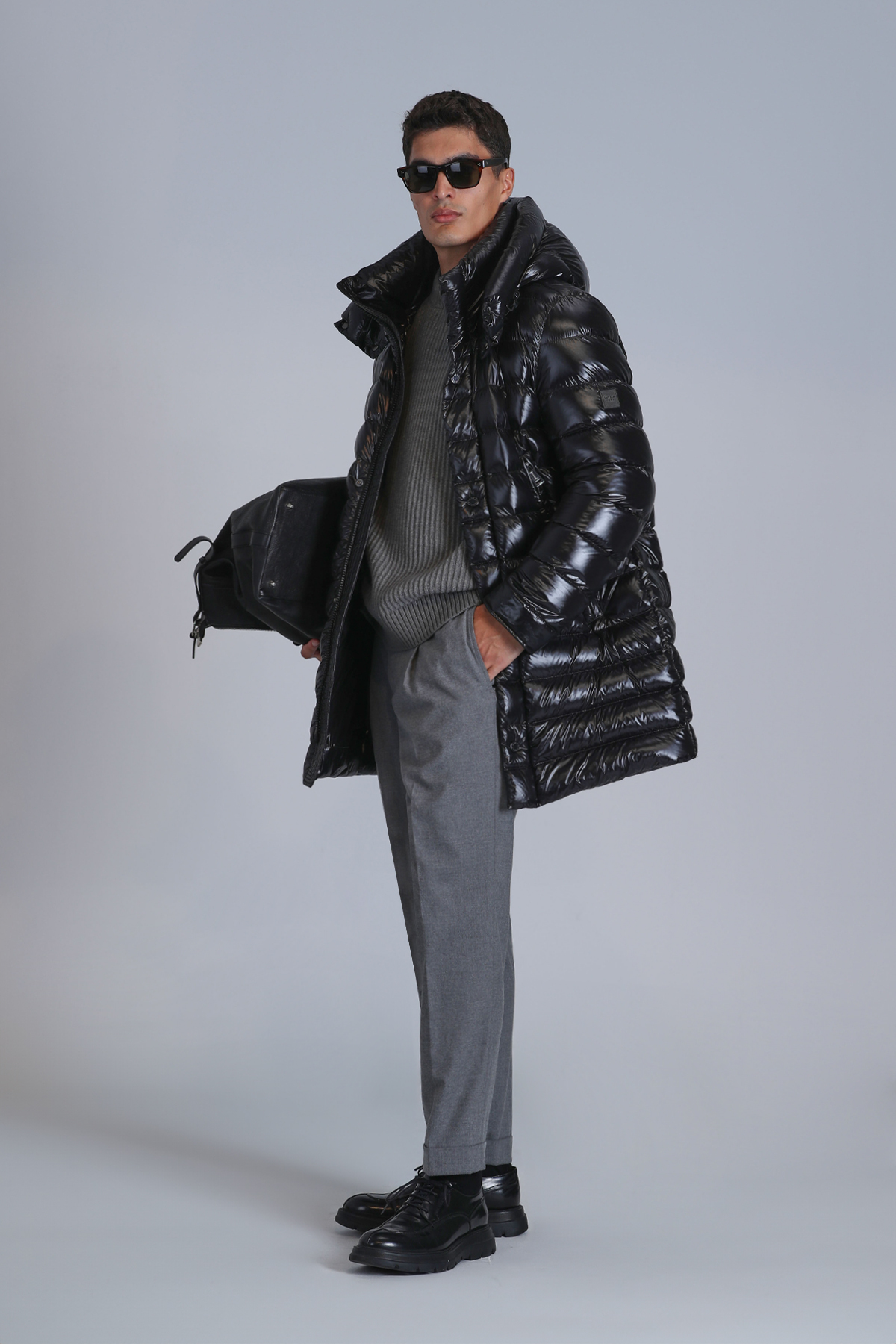 Albert Goose Feather Male Coat Black - Lufian
