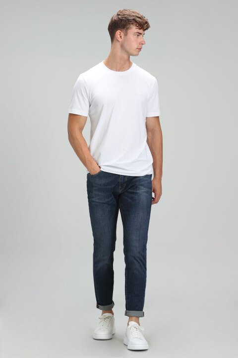 Alden Smart Jean Erkek Pantolon Slim Fit Orta Mavi - Lufian