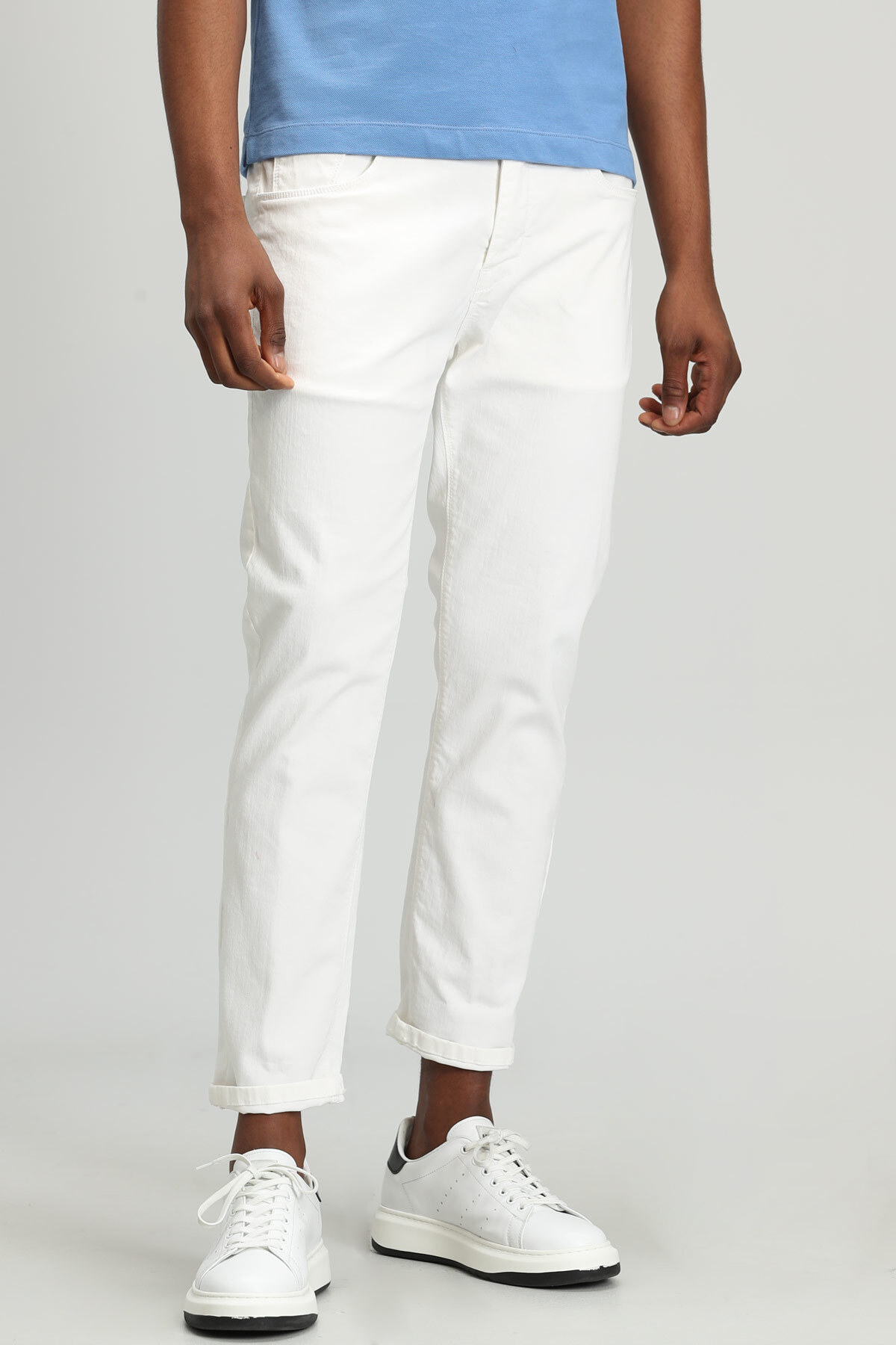 Aler Spor 5 Cep Erkek Pantolon Slim Fit Beyaz
