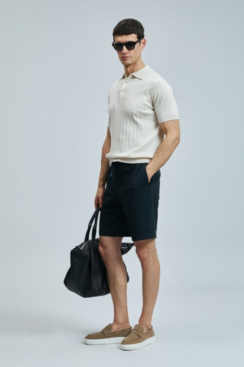 Aler Spor Erkek Chino Şort Slim Fit Siyah - Lufian (1)