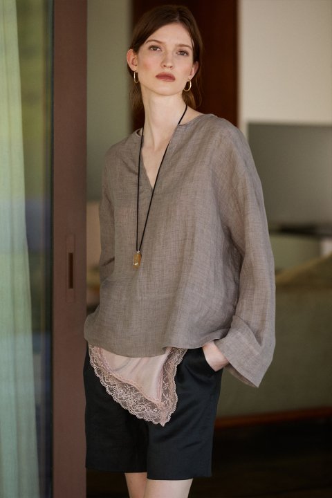 Alessı Women's Blouse Mink - Lufian