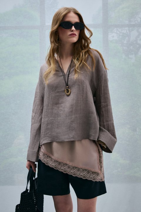 Alessı Women's Blouse Mink - Lufian (1)