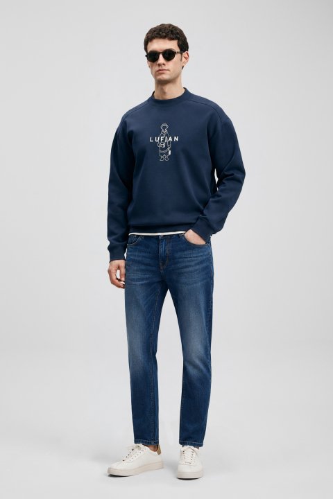 Alesso Smart Jean Erkek Pantolon Slim Fit Mavi - LUFIAN