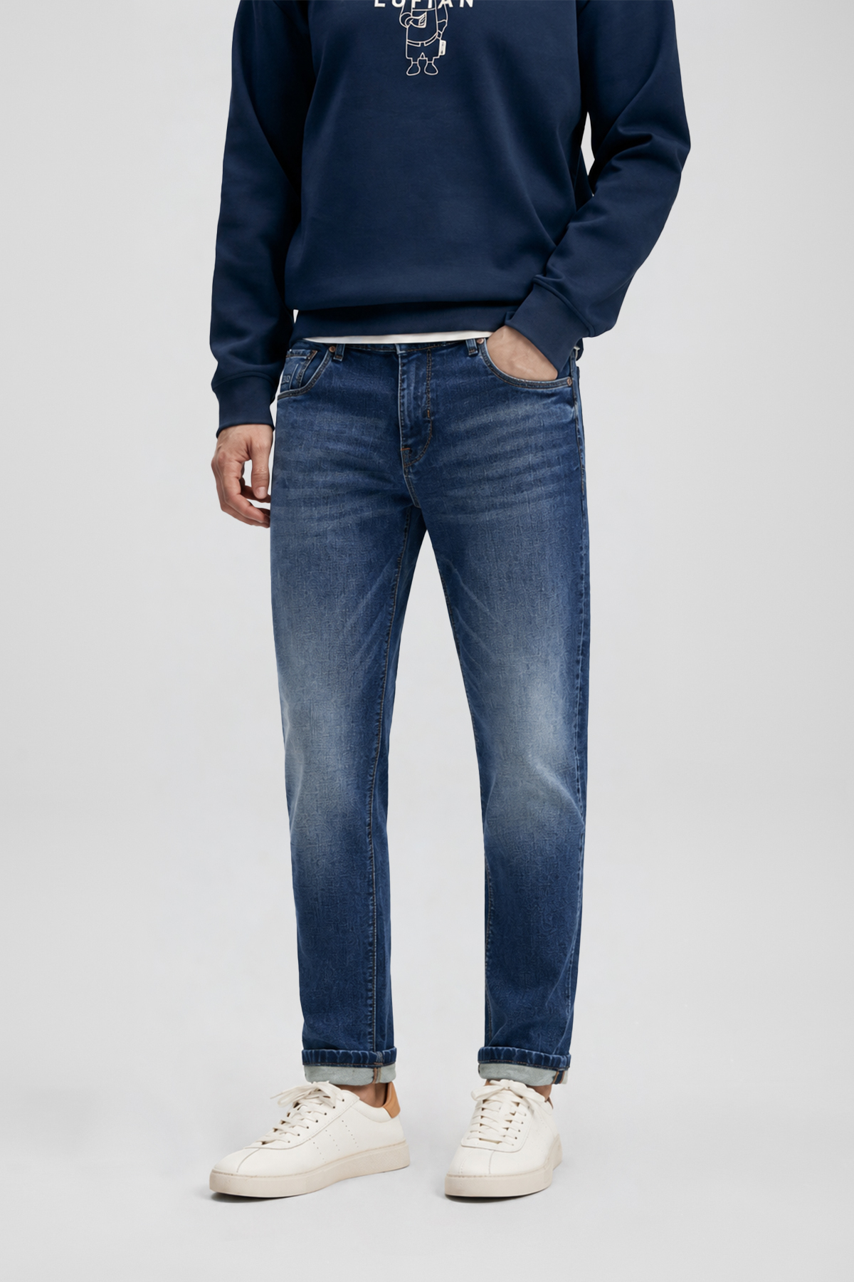 Alesso Smart Jean Erkek Pantolon Slim Fit Mavi - LUFIAN