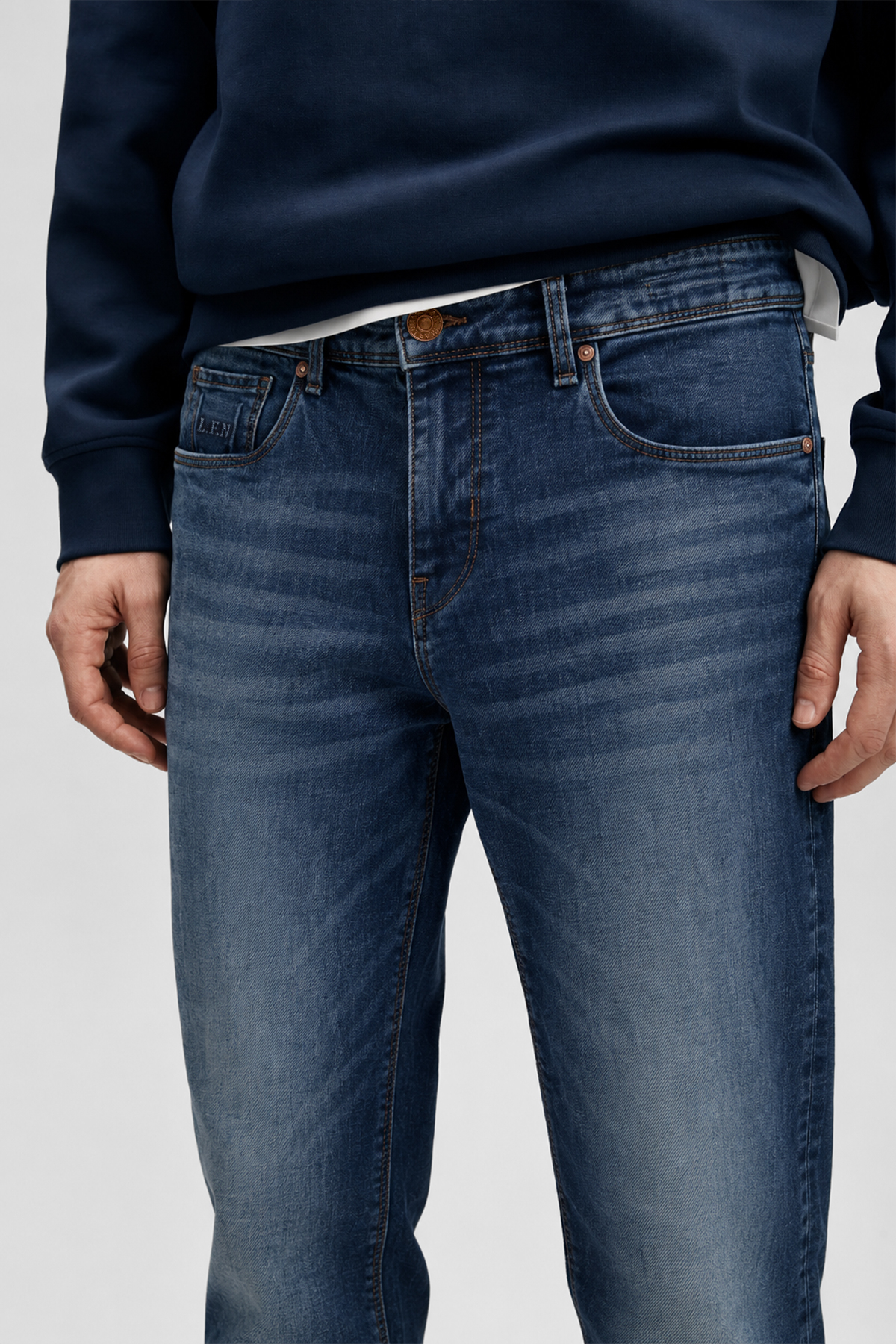 Alesso Smart Jean Erkek Pantolon Slim Fit Mavi - LUFIAN