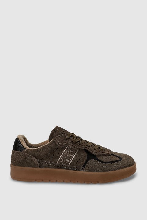 Alex Erkek Deri Sneaker Ayakkabı Kum - LUFIAN
