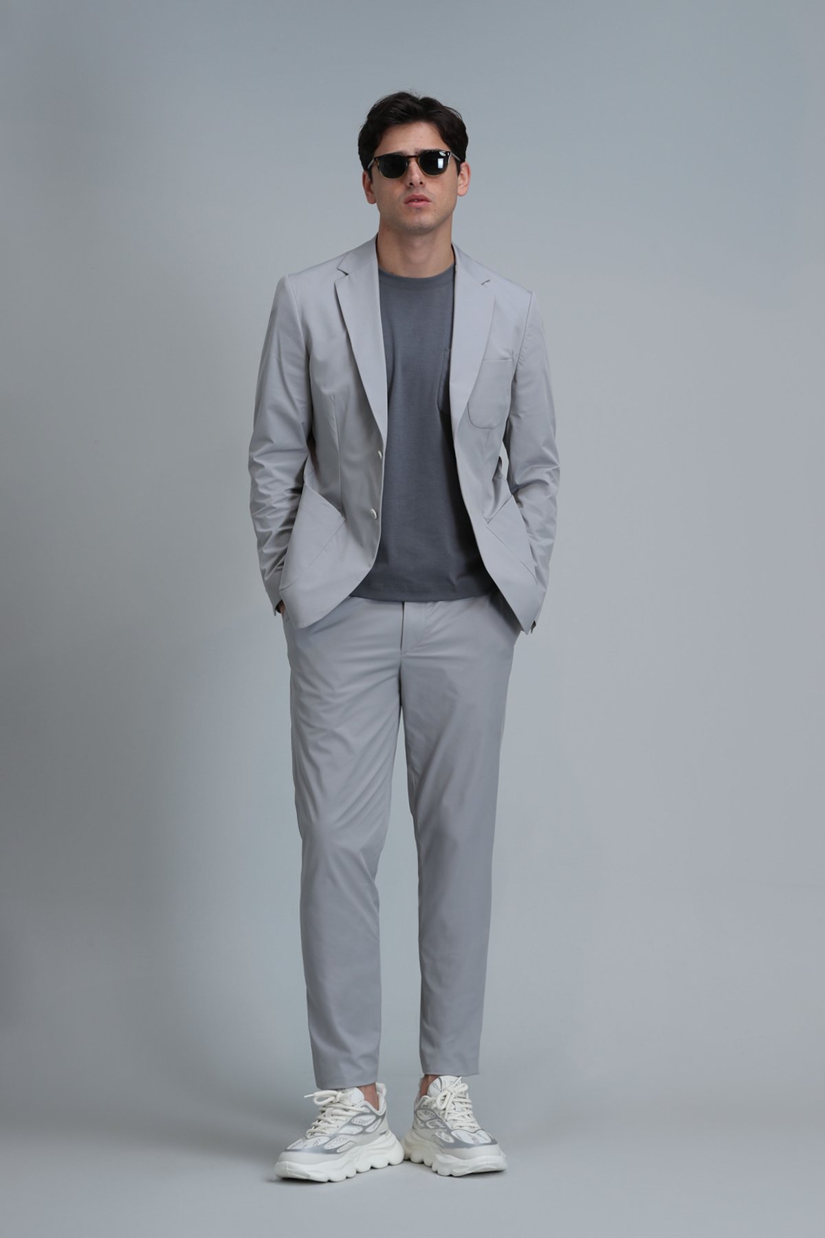 Alex Smart Erkek Chino Pantolon Slim Fit Açık Gri - Lufian (1)