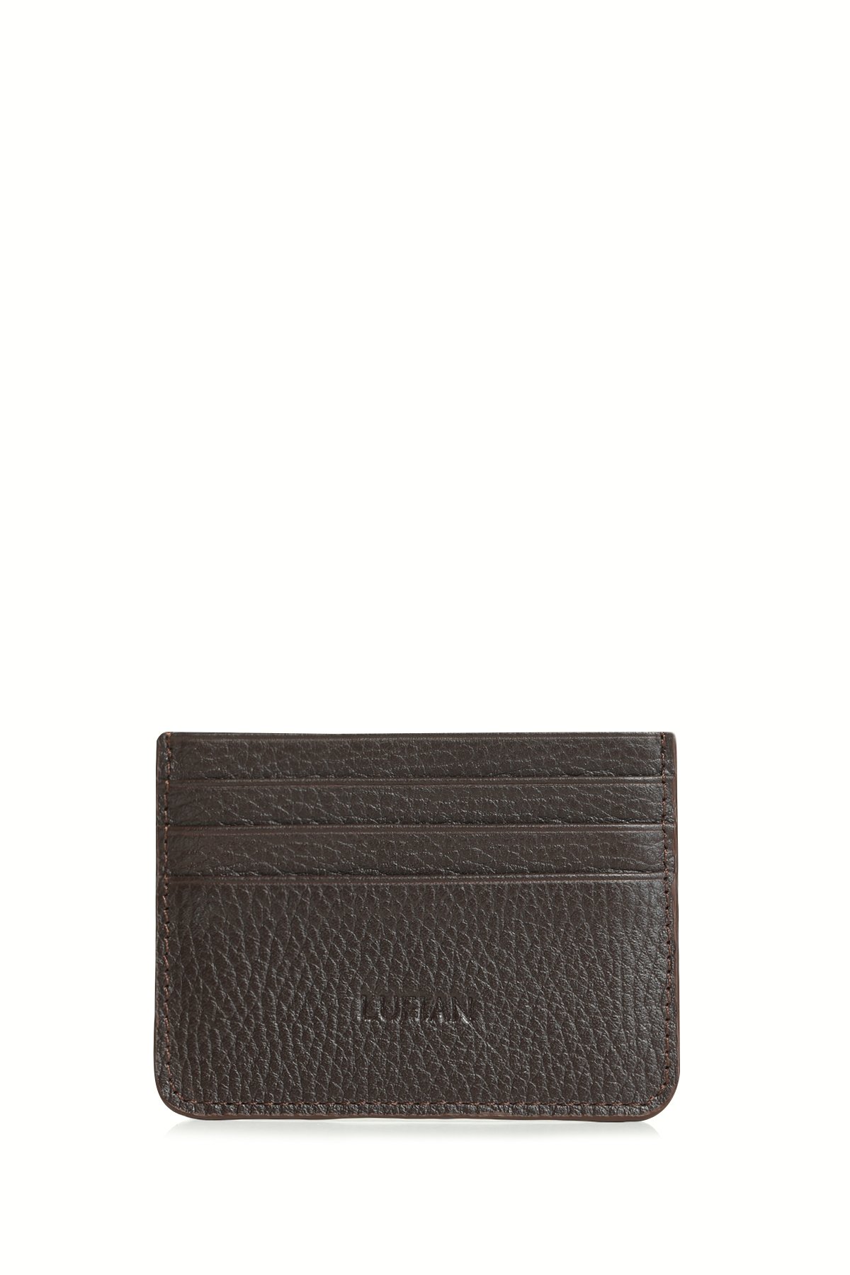 Alferd Men's Leather Card Holder Brown - LUFIAN