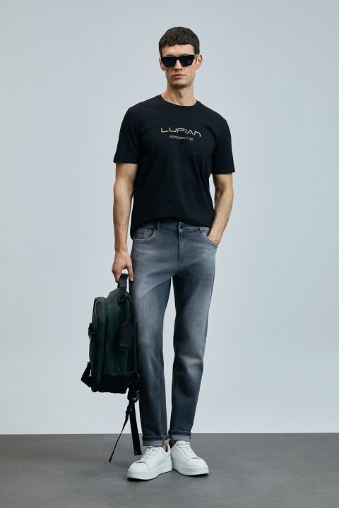 Alfıdo Smart Jean Erkek Pantolon Slim Fit Antrasit - Lufian