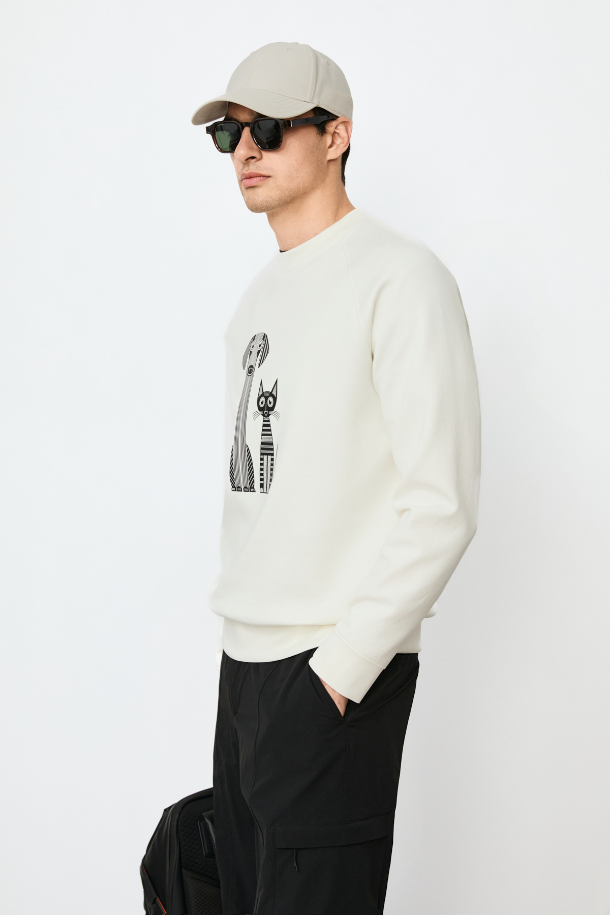 Alfred Erkek Sweatshirt Kırık Beyaz - Lufian