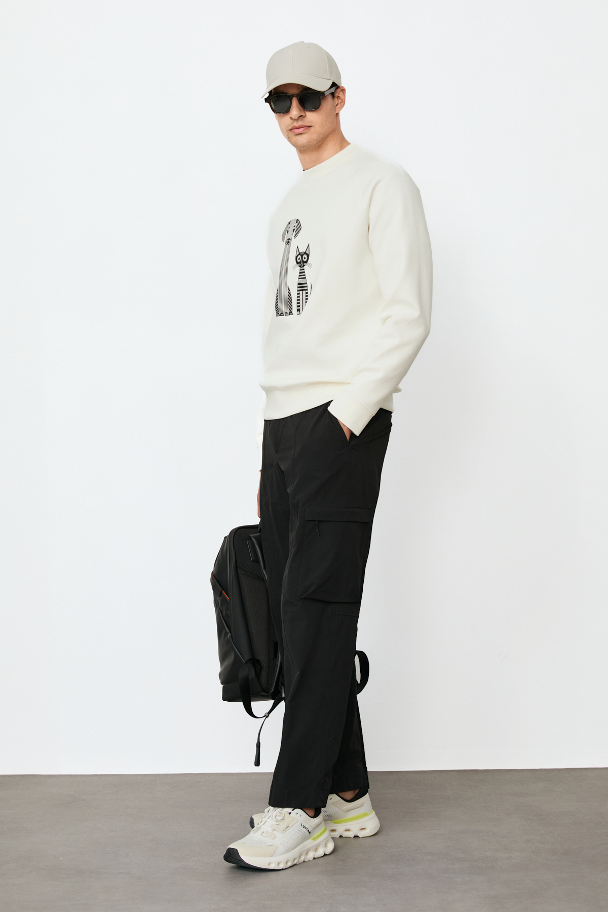 Alfred Erkek Sweatshirt Kırık Beyaz - Lufian