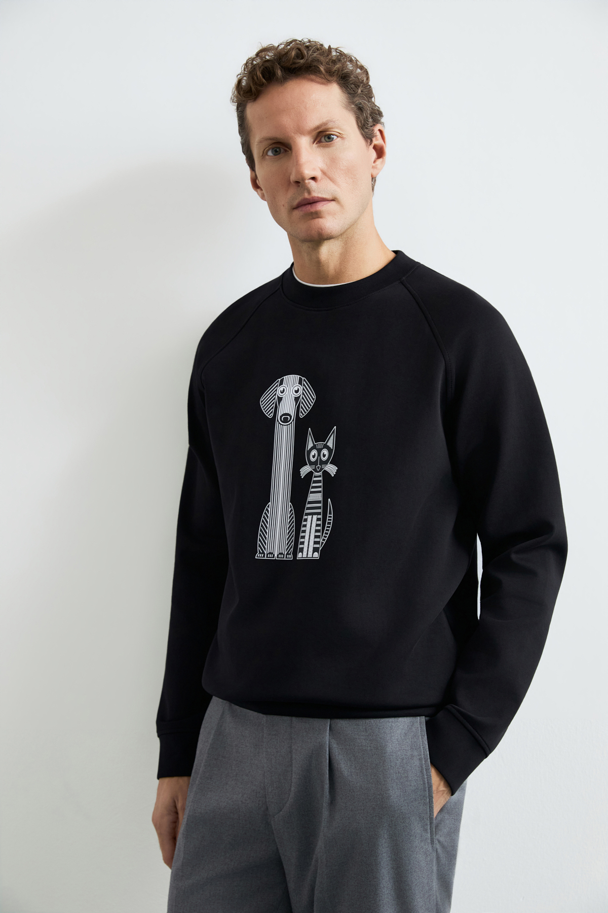 Male Sweatshirt Black - Lufian
