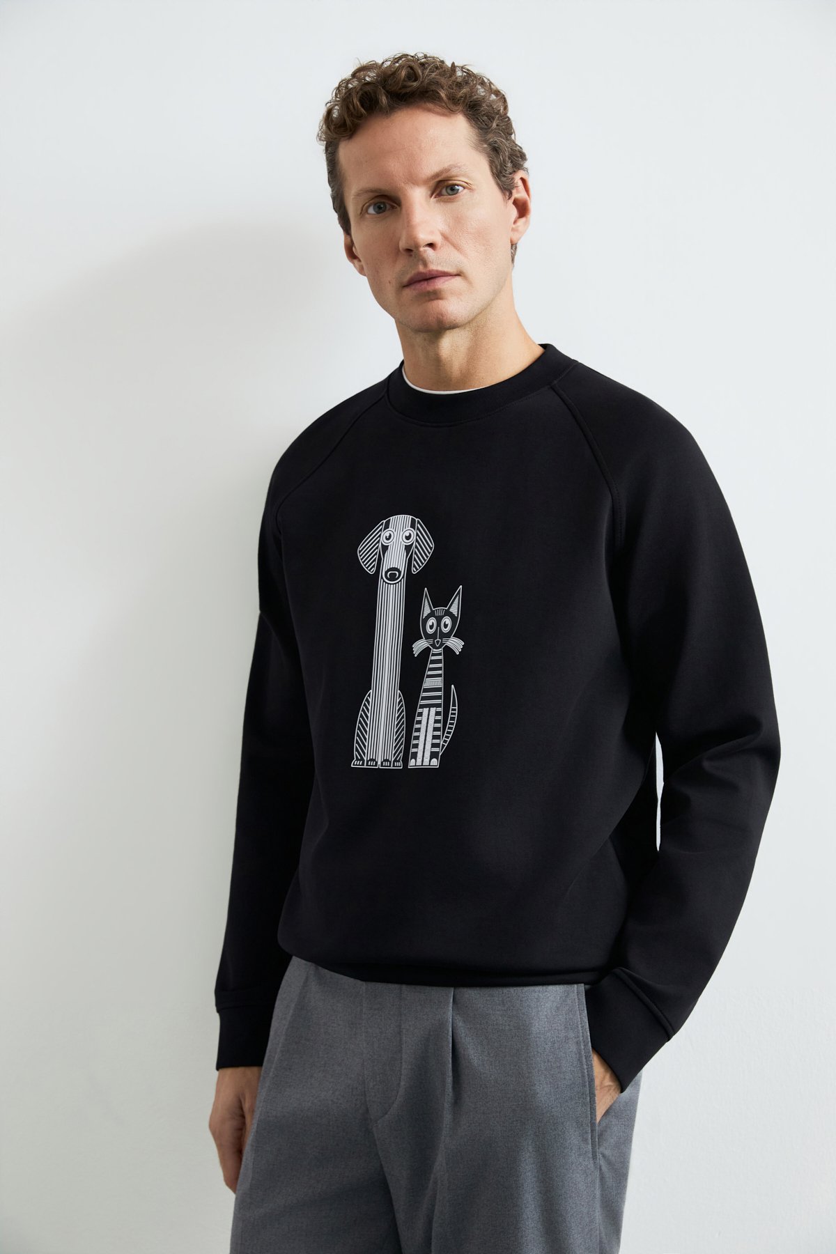 Alfred Erkek Sweatshirt Siyah - Lufian