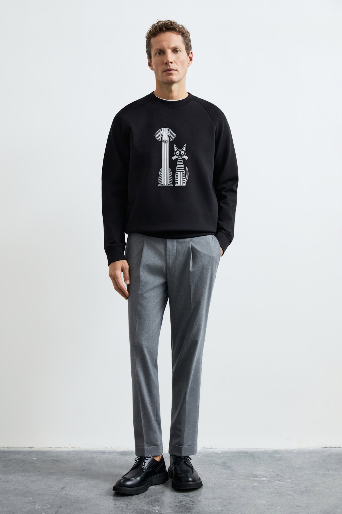 Alfred Erkek Sweatshirt Siyah - Lufian (1)