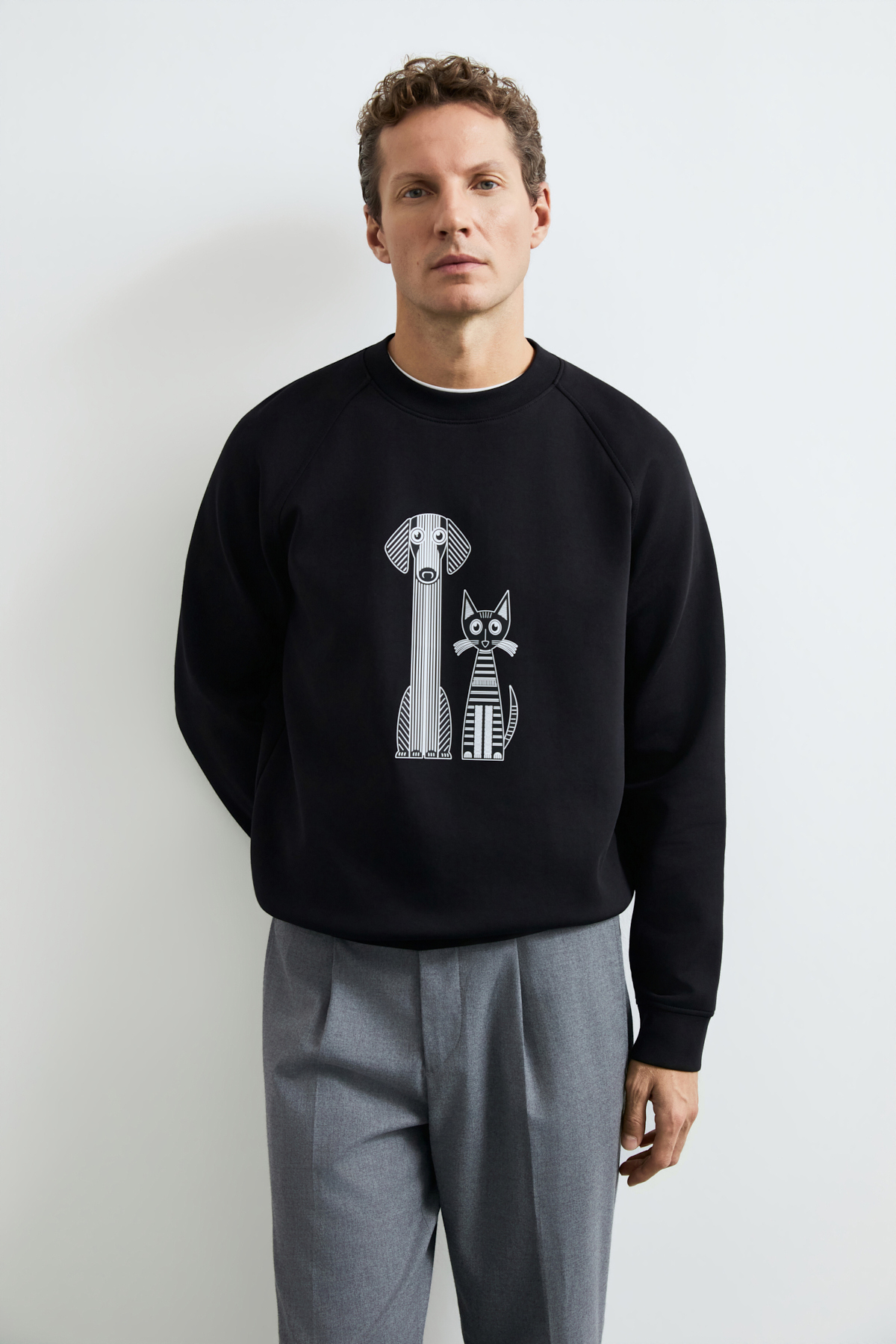 Alfred Erkek Sweatshirt Siyah - Lufian