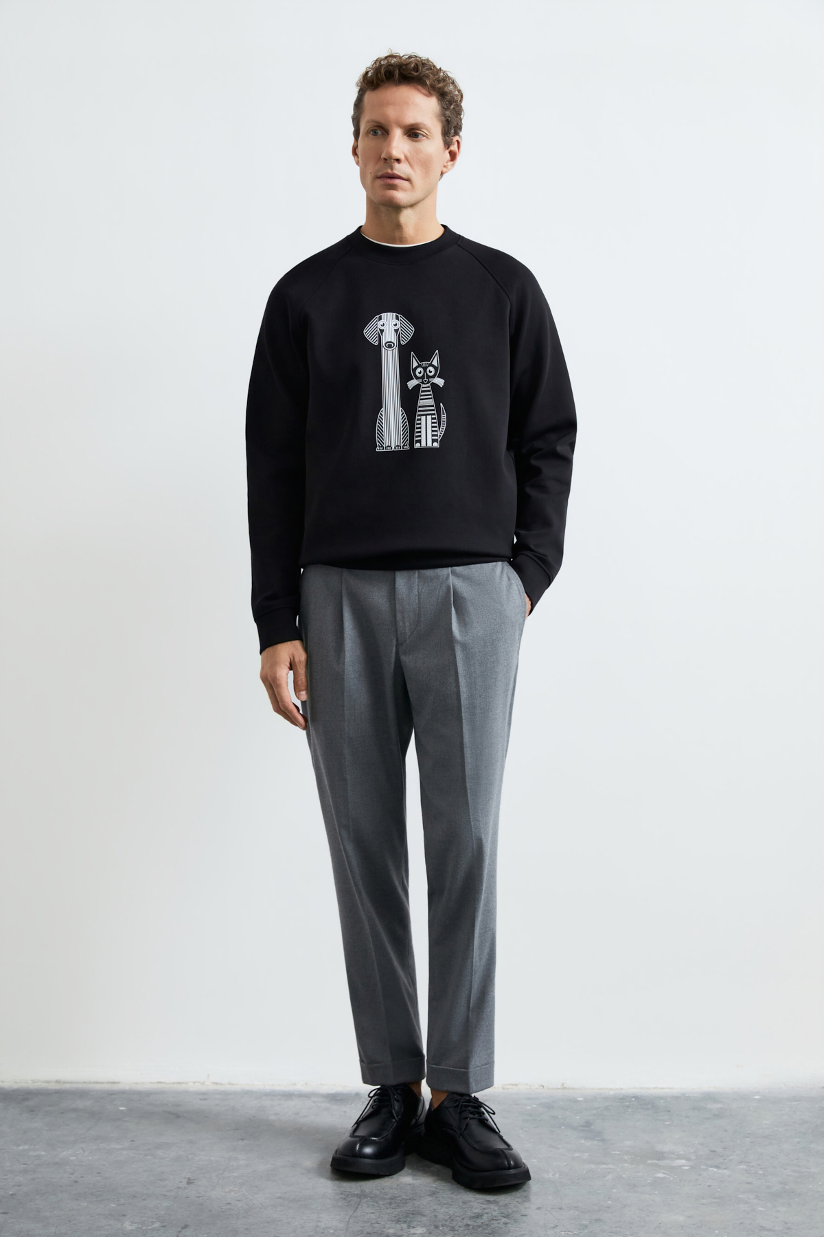 Alfred Erkek Sweatshirt Siyah - Lufian