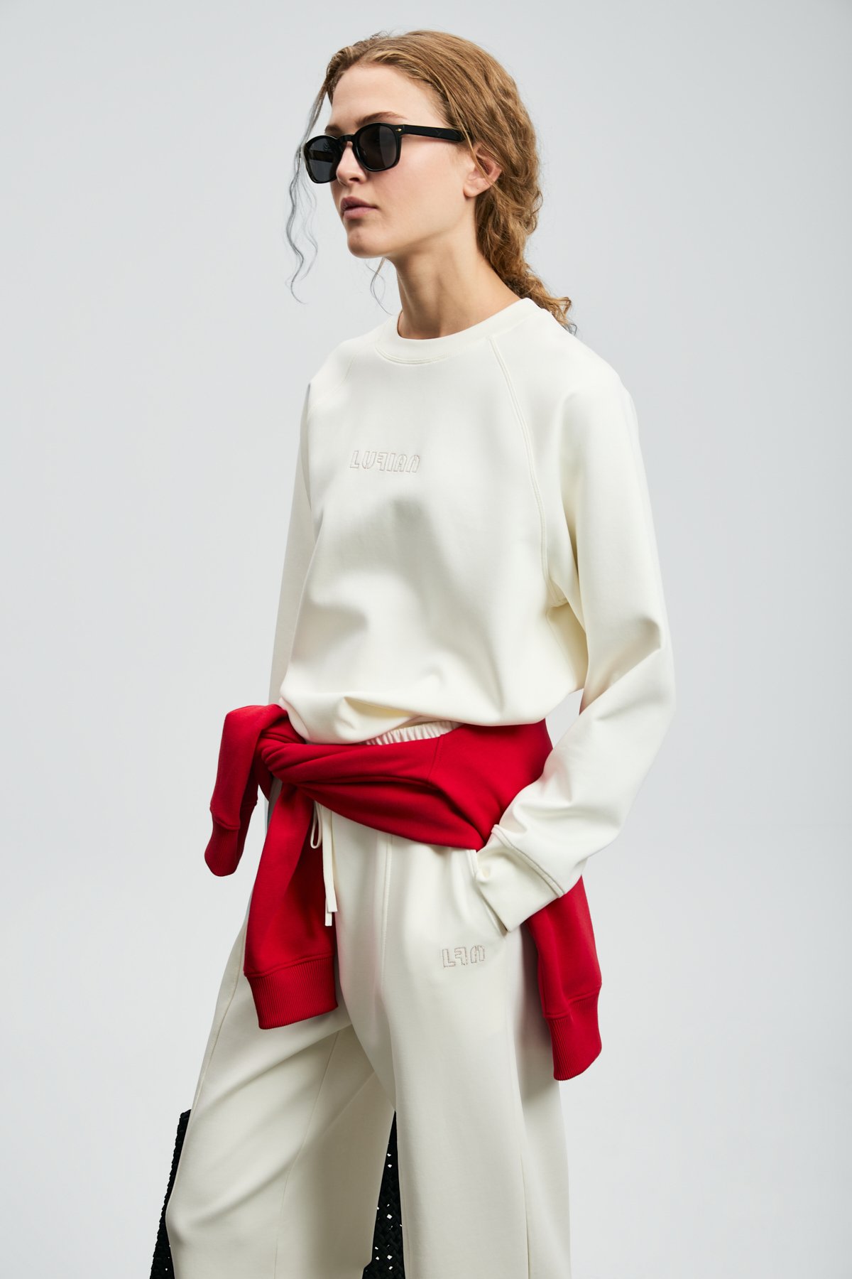 Alıce Kadın Örme Sweatshırt Kırık Beyaz - Lufian