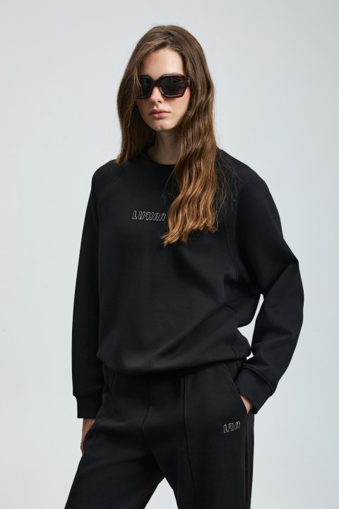 Alıce Women's Knitted Sweatshirt Black - Lufian