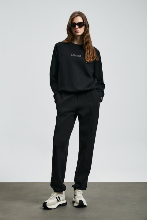 Alıce Women's Knitted Sweatshirt Black - Lufian (1)