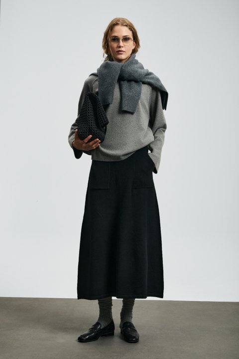 Alına Kadın Etek Siyah - Lufian