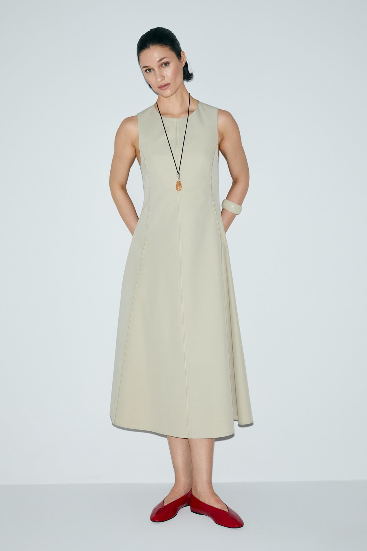Alına Women's Dress Beige - LUFIAN