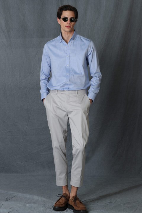 Alvı Smart Erkek Chino Pantolon Slim Fit Gri - Lufian