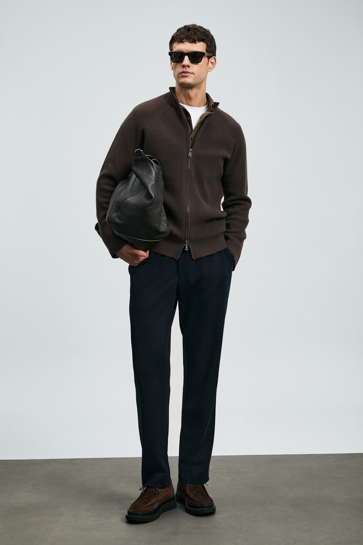 Amber Erkek Hırka Kahverengi - Lufian (1)