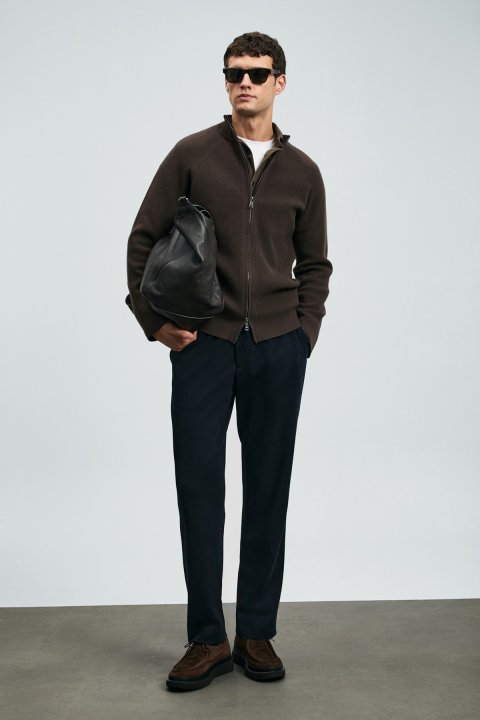 Amber Erkek Hırka Kahverengi - Lufian (1)