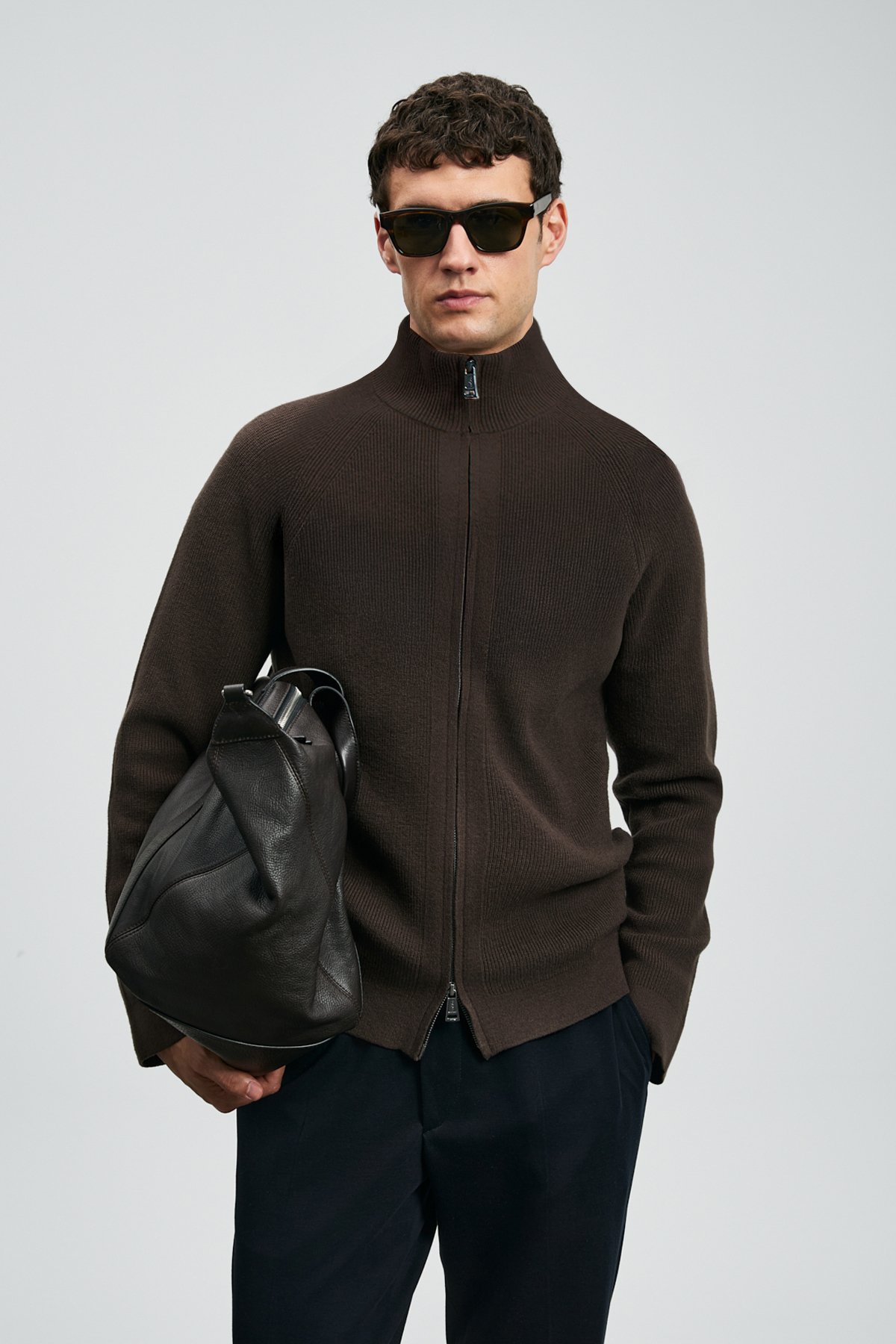 Amber Erkek Hırka Kahverengi - Lufian