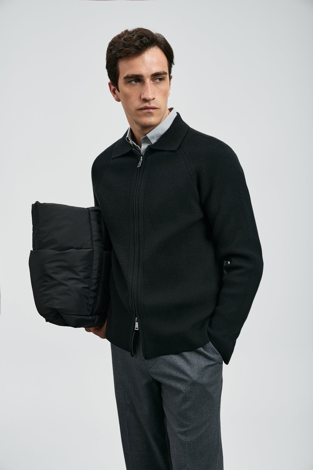 Amber Erkek Hırka Siyah - Lufian