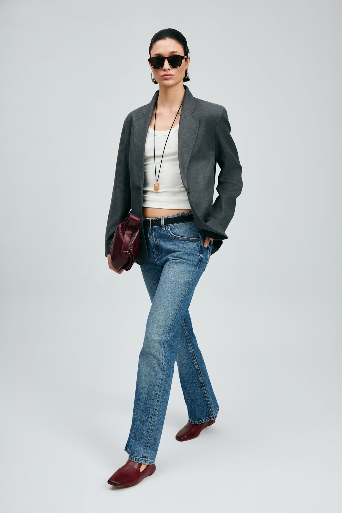 Amber Kadın Denim Bootcut Fıt- Yüksek Bel Mavi - LUFIAN