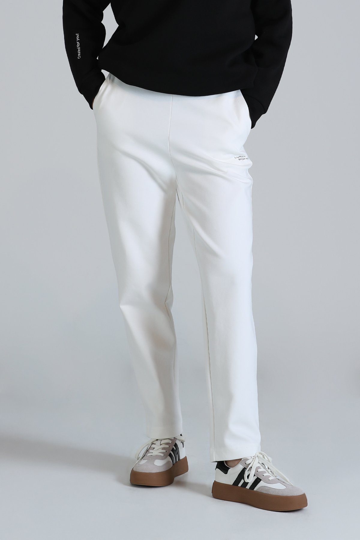Amber Knitted Women's Sweatpants Off White - LUFIAN (1)