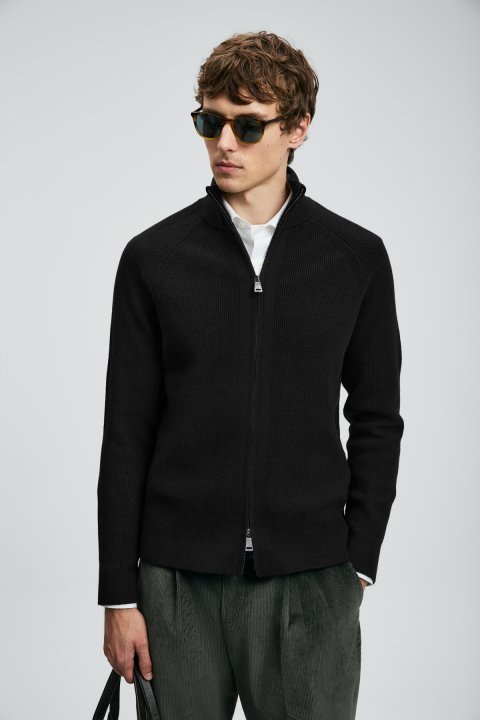 Amber Men's Cardigan Black - Lufian