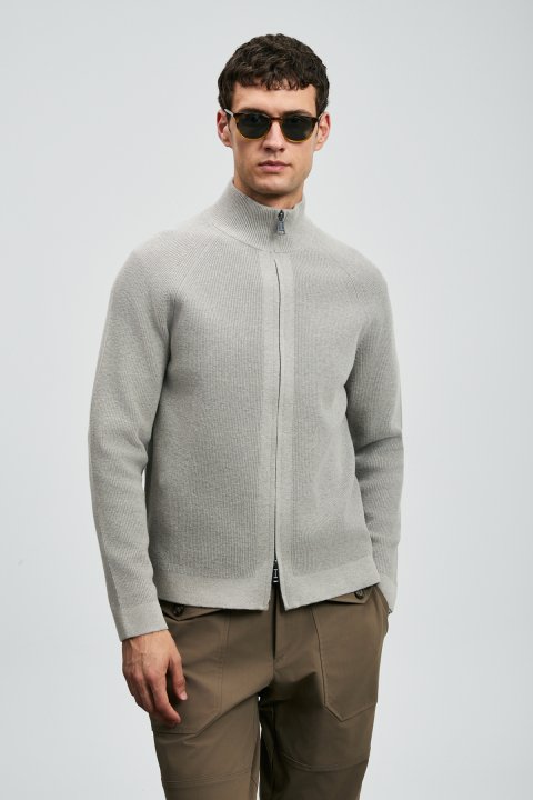 Amber Men's Cardigan Mink - LUFIAN