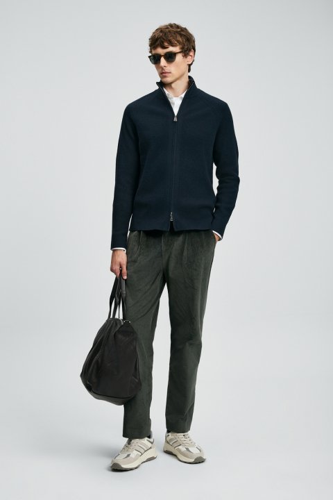 Amber Men's Cardigan Navy Blue - Lufian