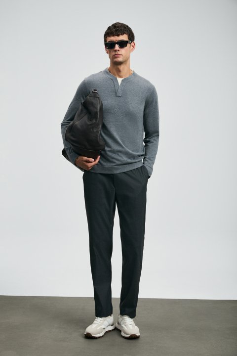 Amber Smart Erkek Chino Pantolon Slim Fit Antrasit - Lufian