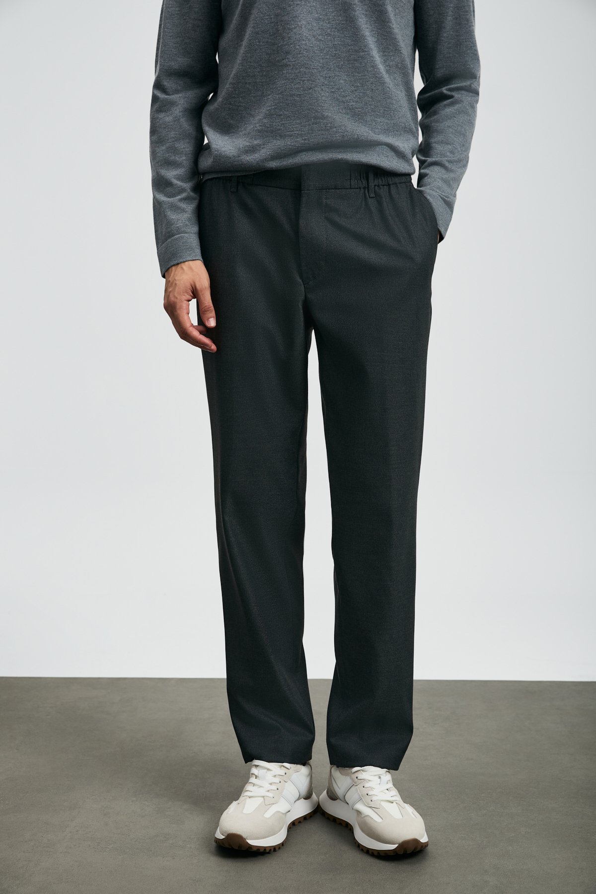 Amber Smart Erkek Chino Pantolon Slim Fit Antrasit - Lufian (1)