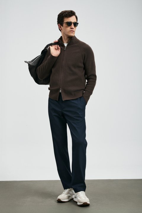 Amber Smart Erkek Chino Pantolon Slim Fit Lacivert - LUFIAN