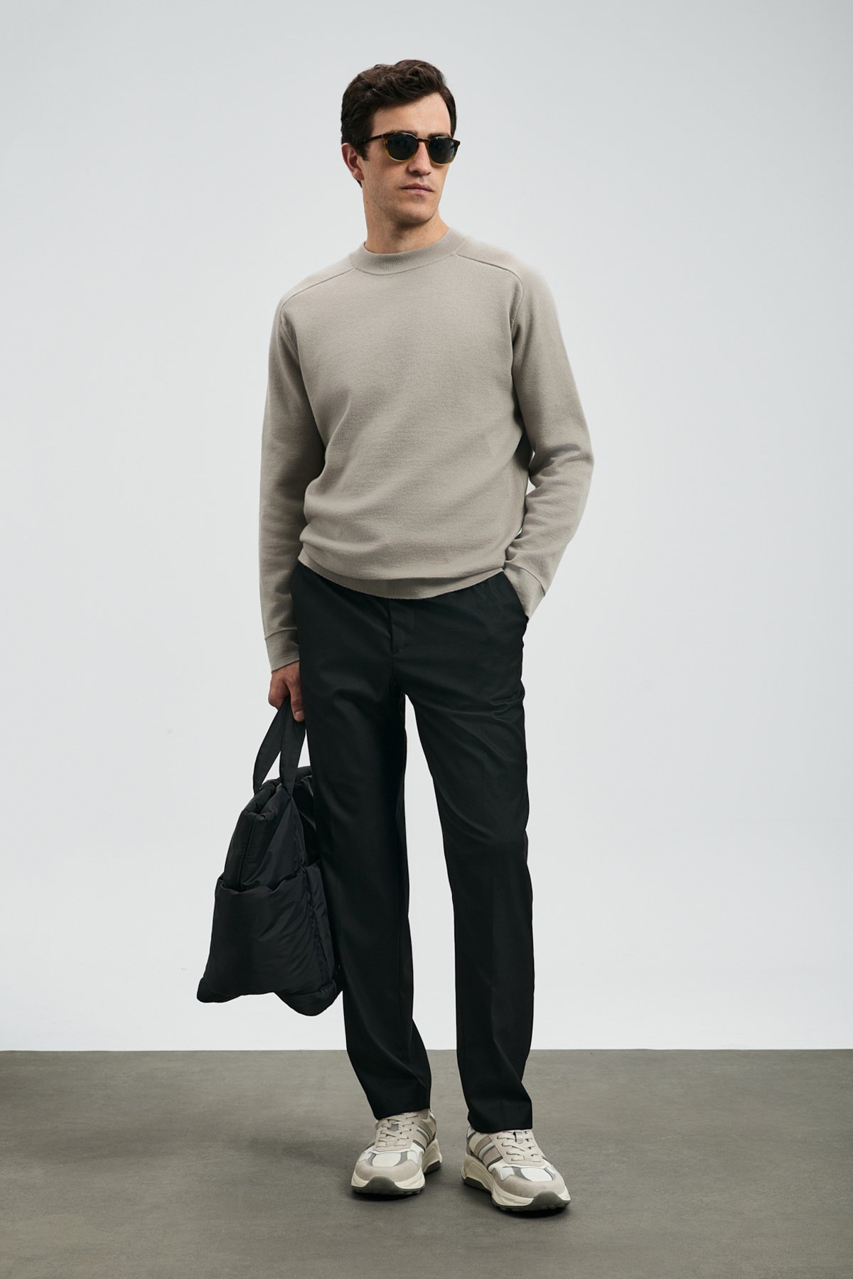 Smart Mens Chino Pants Slım Fıt Black - Lufian