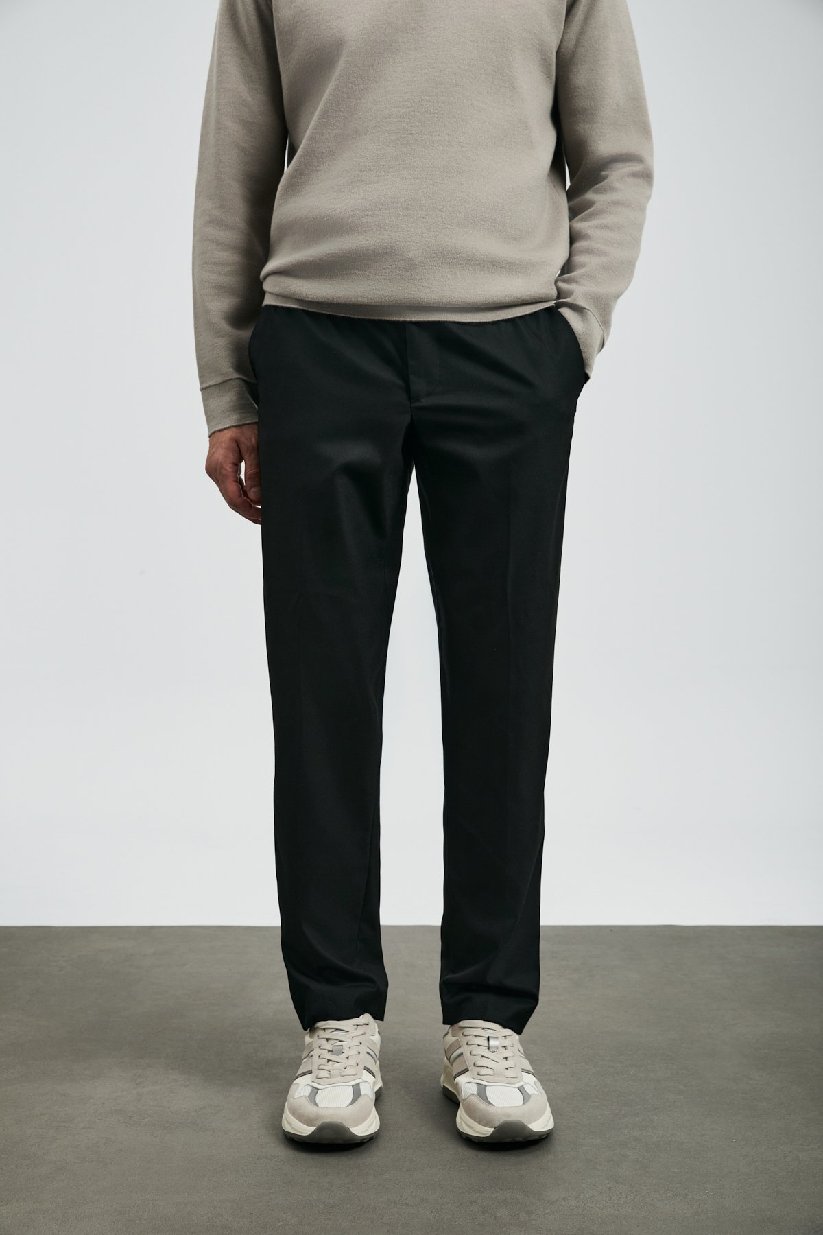 Smart Mens Chino Pants Slım Fıt Black - Lufian (1)