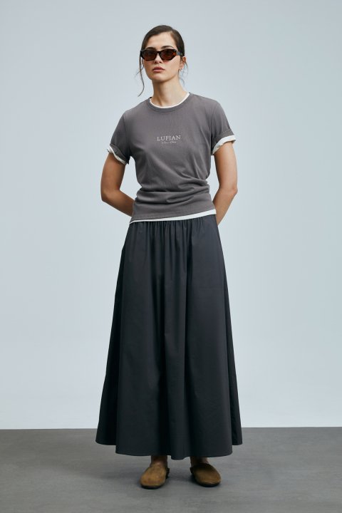 Amy Kadın Pamuklu T- Shırt Vizon - Lufian (1)