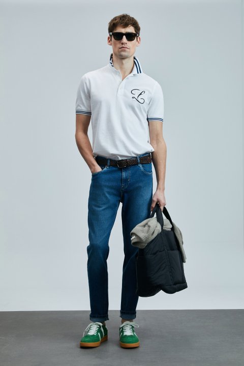 Anatol Smart Jeans Men's Trousers Slim Fit Blue - Lufian