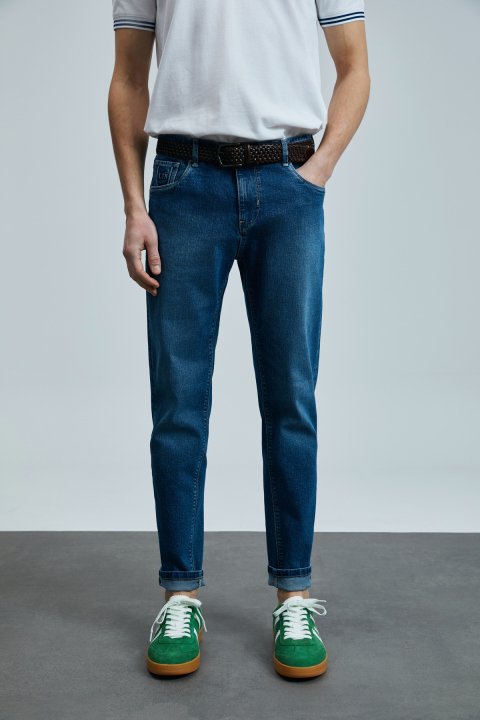 Anatol Smart Jeans Men's Trousers Slim Fit Blue - Lufian (1)